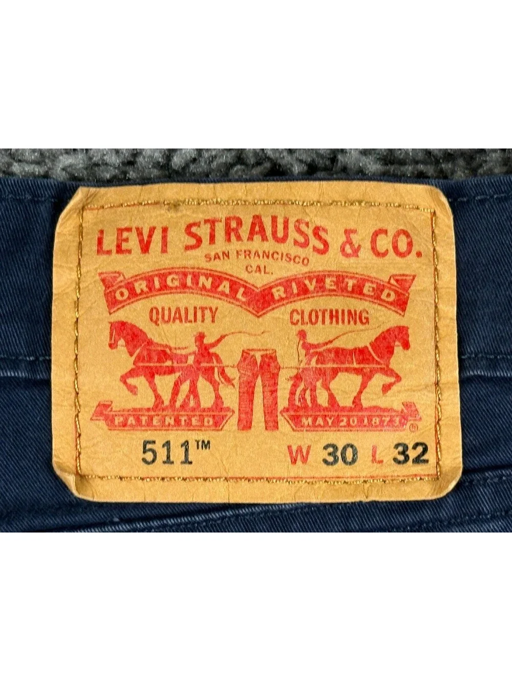 Levis 511 Mens Slim Fit All Seasons Tech Stretch Pants Navy Blue Chino Sz 30x32
